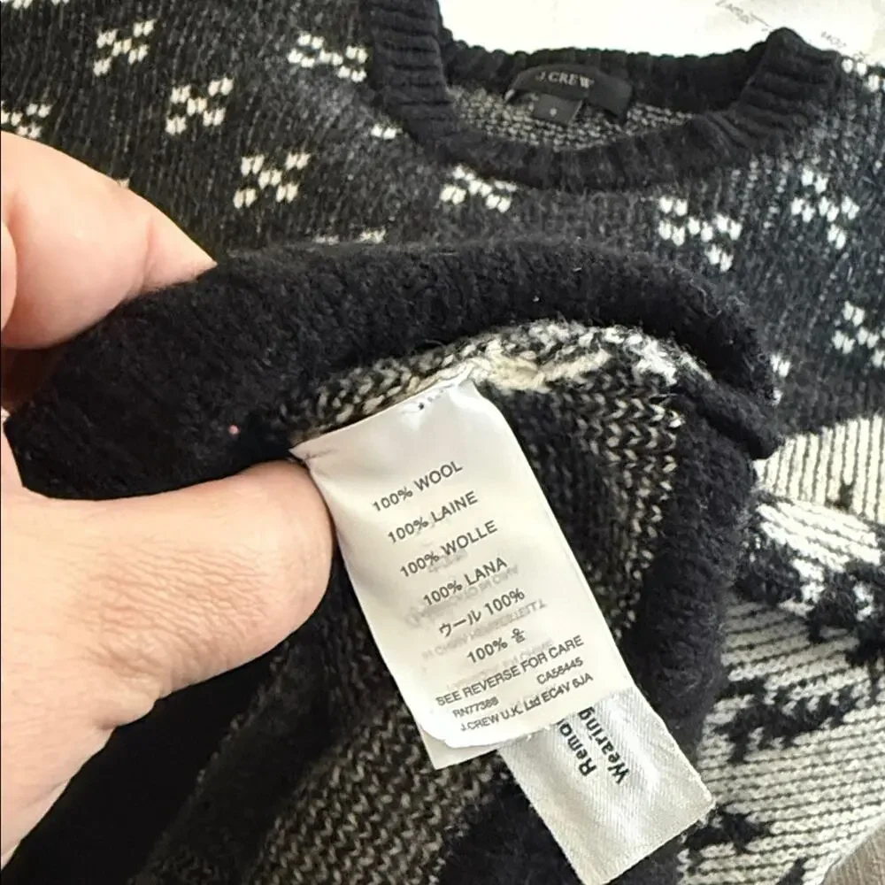 J. CREW Wool preppy apres ski mountain scene crewneck knit sweater S